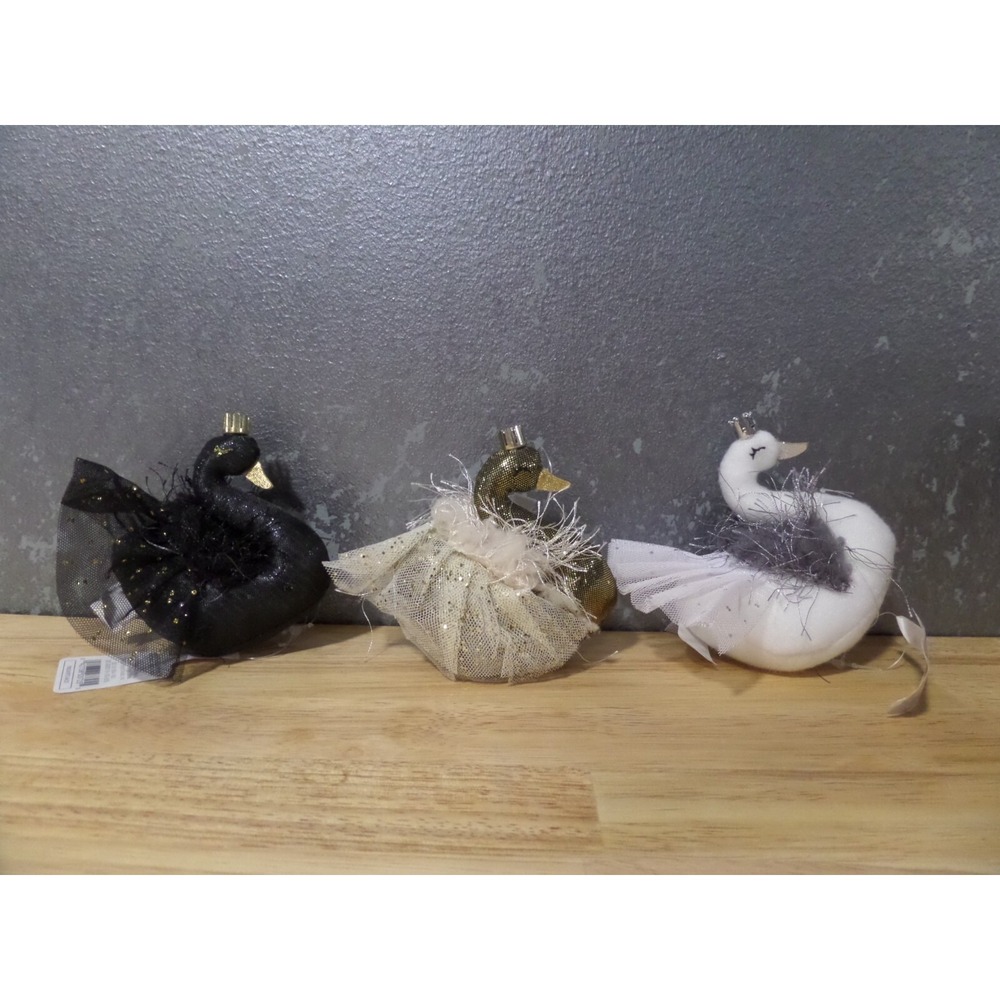 Set of 3 - Target Wondershop Christmas 2023 Plush Swan Ornaments